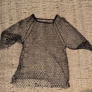 Black Mesh rhinestone top